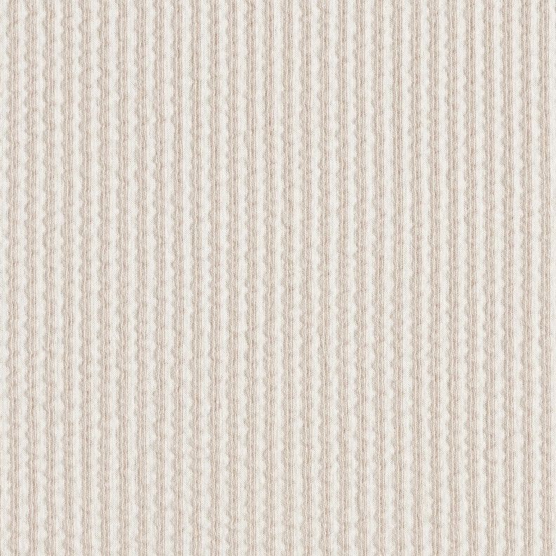 Cotton Jersey Seersucker Fine Stripes – almond/white,  image number 1