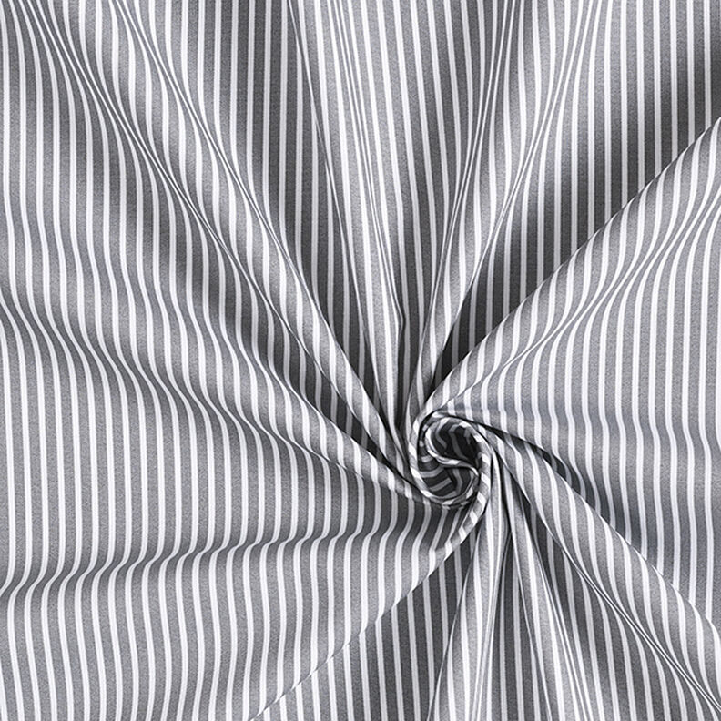 Cotton Poplin Stripes – grey/white,  image number 3