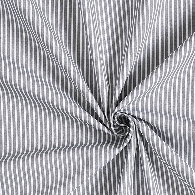 Cotton Poplin Stripes – grey/white, image number 3