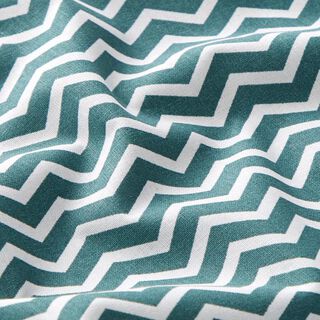 Cotton Cretonne Zigzag – dark green/white, 