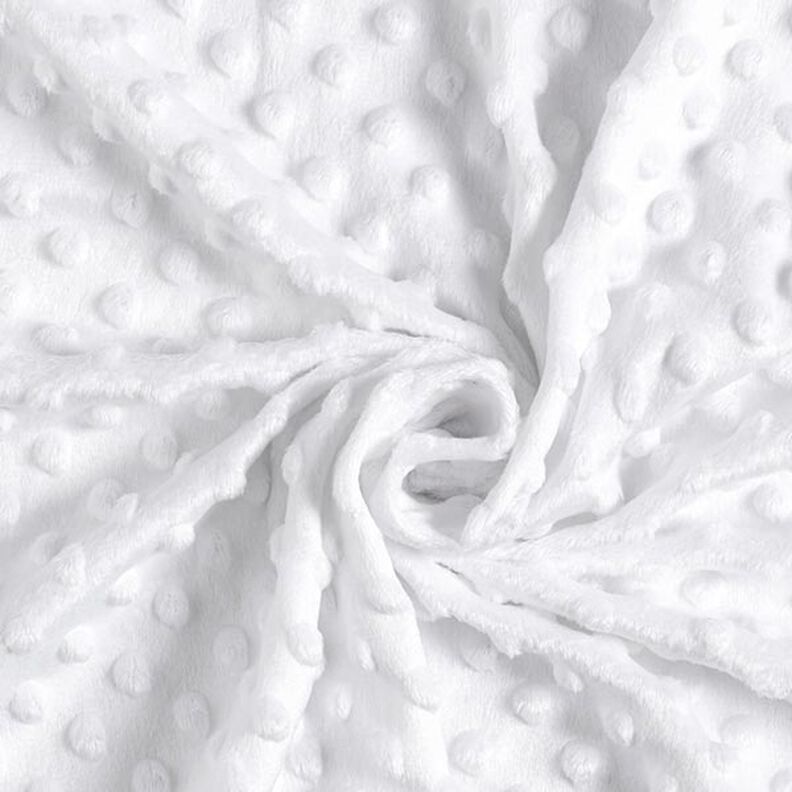 Cosy Fleece Embossed Dots – white,  image number 3