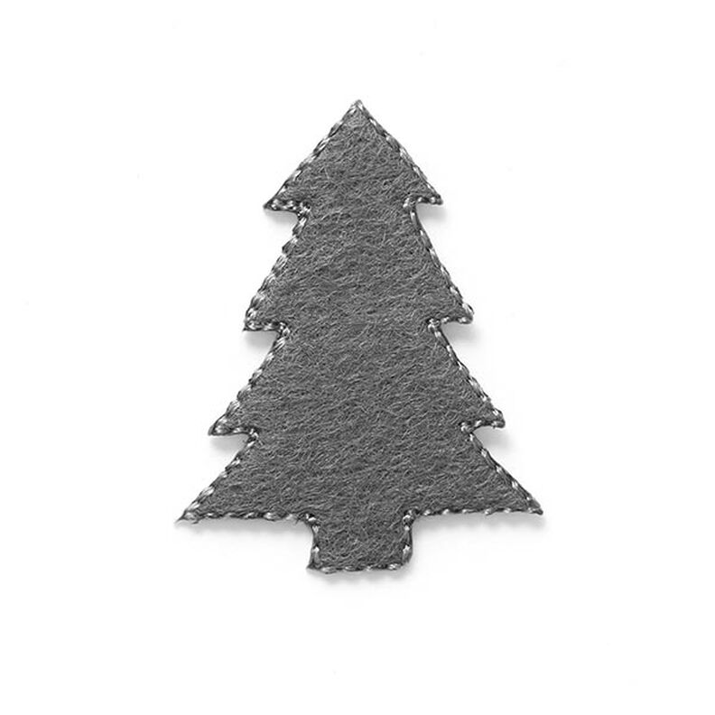 Patch Felt Christmas tree [4 cm] – grey,  image number 1