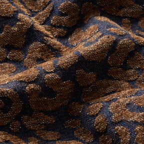 Trouser fabric denim look leopard print – medium brown/midnight blue, 