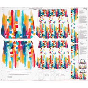 Bags Panel Canvas colourful brush dots – white, 