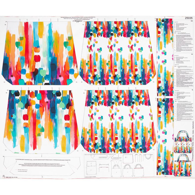 Bags Panel Canvas colourful brush dots – white, image number 1