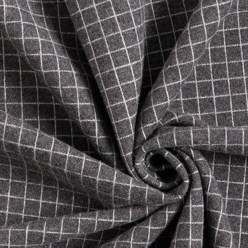 Jacquard knit brushed grid check – dark grey,  image number 4