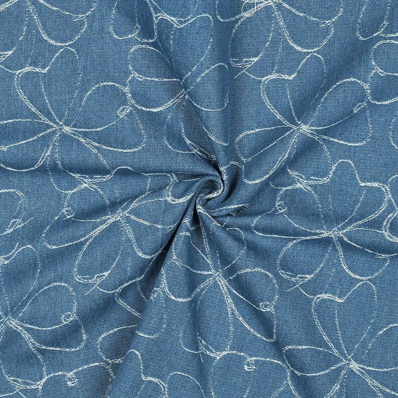 Denim Jacquard Flowers | Poppy Fabrics – denim blue,  image number 3
