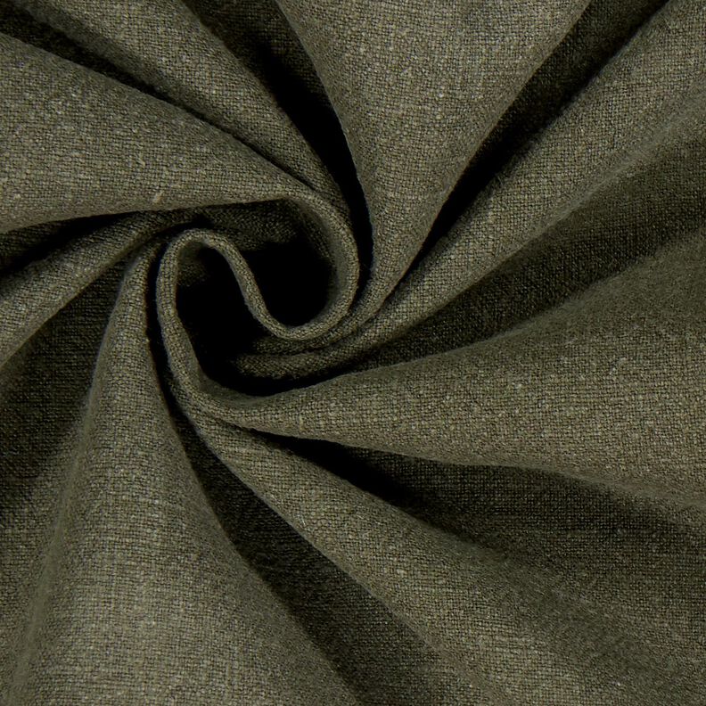 Linen fabric ramie mix stonewashed, heavy quality – dark pine,  image number 2
