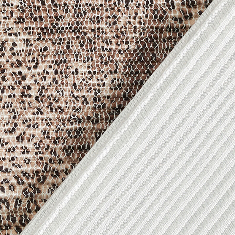 pleated leopard print pattern satin – light beige,  image number 4