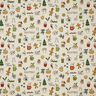 Decor Fabric Half Panama wintry sketches – natural/pine,  thumbnail number 1