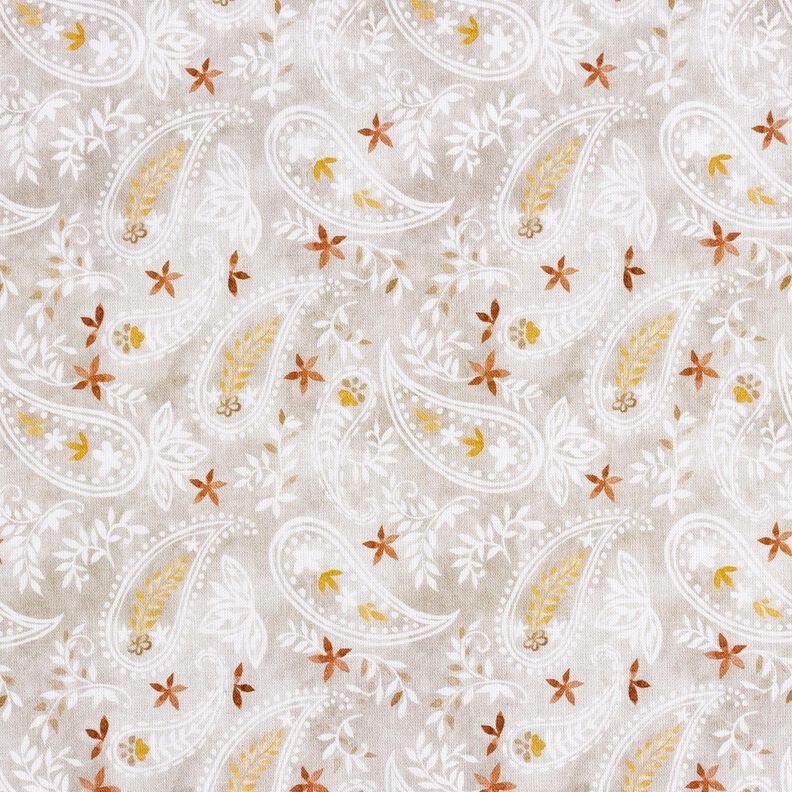 Cotton Poplin Paisley floral dream Digital Print – misty grey,  image number 1