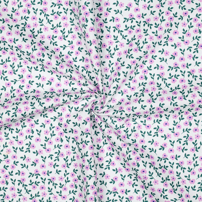 GOTS Cotton Poplin Ditsy Flowers | Poppy Fabrics – white/pink, image number 3