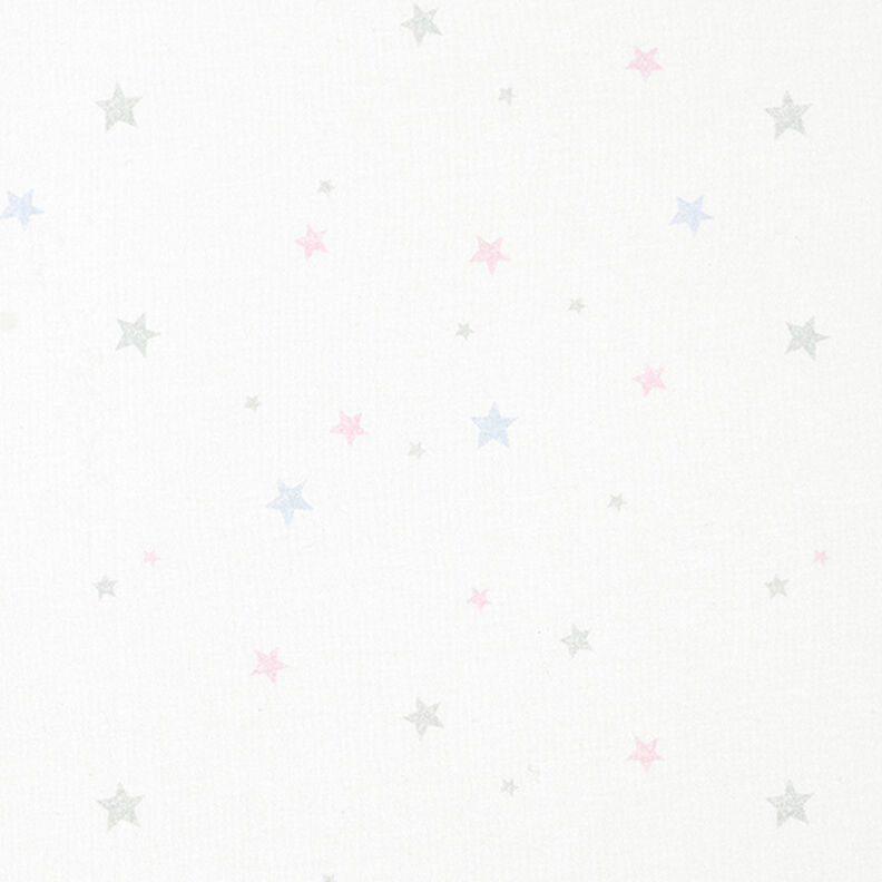 GOTS Star Stamp Look Cotton Jersey | Tula – white,  image number 1