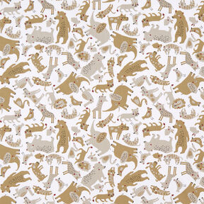 Cotton Poplin Busy animals – white, 