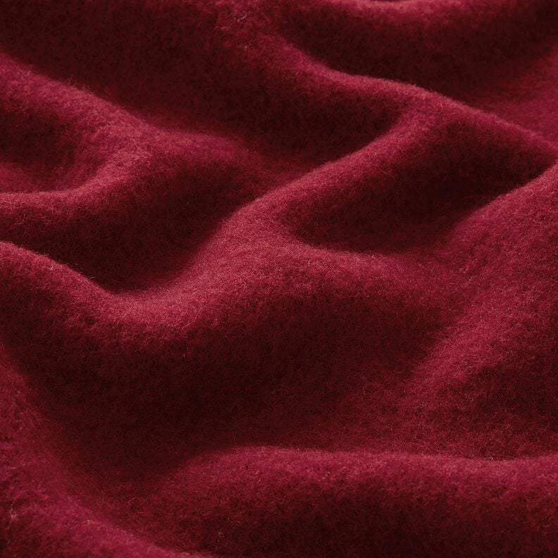 Wool fleece pure new wool Plain – burgundy, image number 2