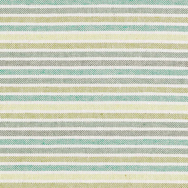 Decor Fabric Half Panama Multicoloured Stripes Recycled – light green,  image number 1