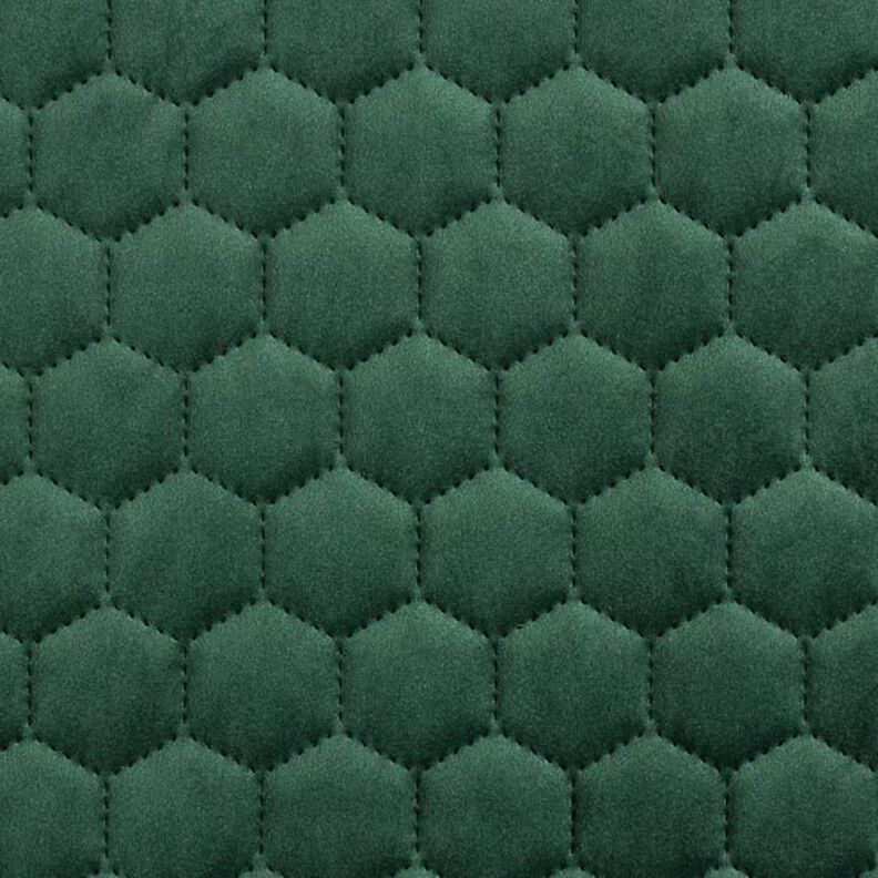 Upholstery Fabric Velvet Honeycomb Quilt – dark green,  image number 1