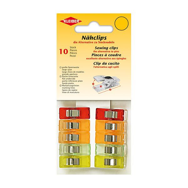 Fabric clips multi-coloured [10 pcs] | KLEIBER,  image number 1