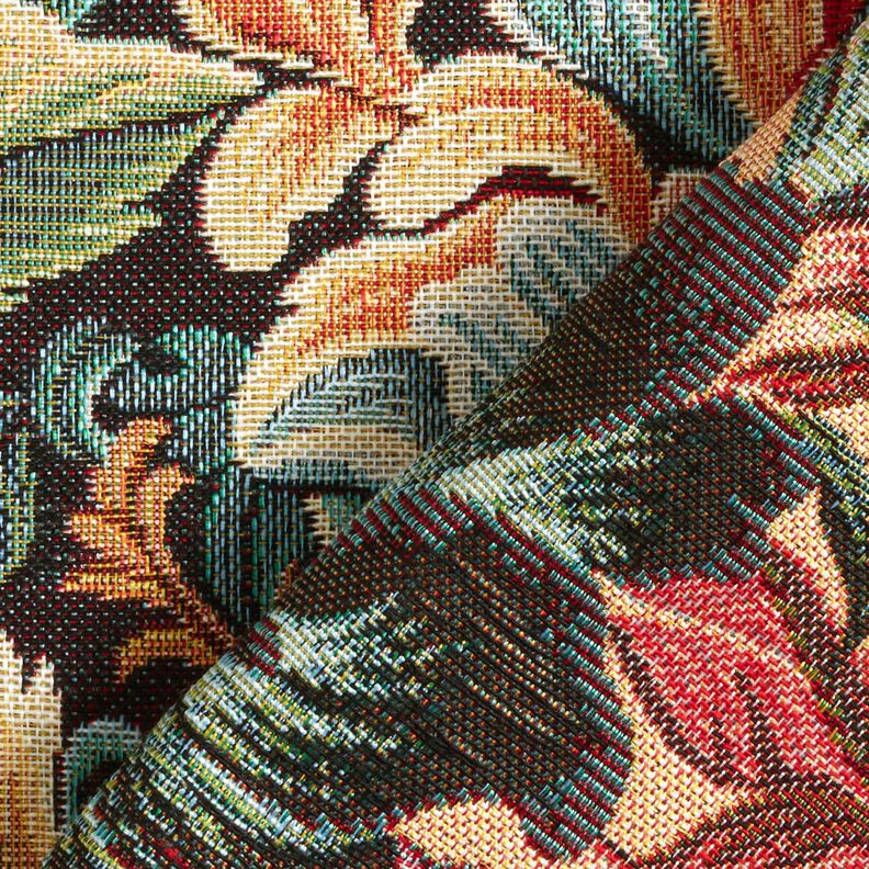Decor Fabric Tapestry Fabric dreamy flowers – black/red, image number 4