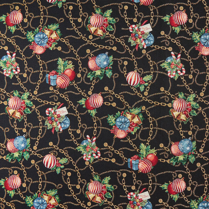 Decor Fabric Tapestry Fabric Christmas Tree Baubles – black/green, image number 1