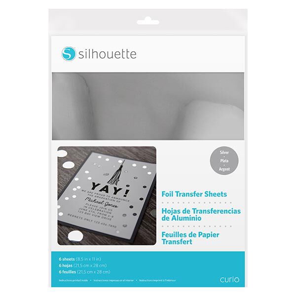 Silhouette Foil transfer sheets [21,5 x 27,9 cm|6 pieces] – silver metallic,  image number 1
