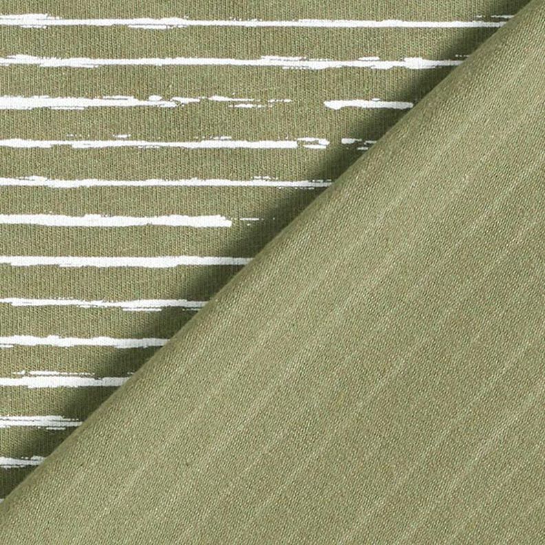Cotton jersey scribble stripes – khaki,  image number 4