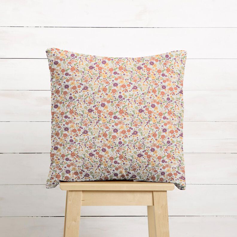 Cotton Cretonne scattered flowers – merlot/white,  image number 7