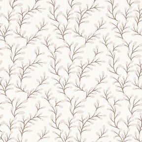 Cotton Poplin leafy branches – white/anemone, 