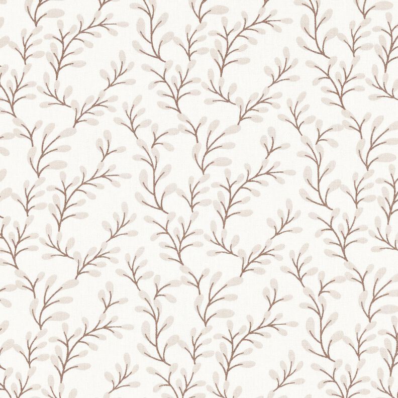 Cotton Poplin leafy branches – white/anemone,  image number 1