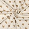 Jacquard Jersey Glitter hearts | Poppy Fabrics – natural/metallic gold,  thumbnail number 3