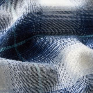 Checked cotton-viscose-flannel – indigo, 