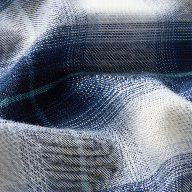 Checked cotton-viscose-flannel – indigo,  image number 2
