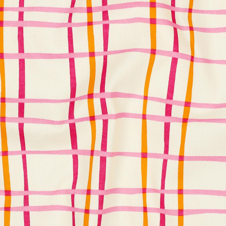 Cotton Poplin wavy check| Poppy Fabrics – cream/pink,  image number 2