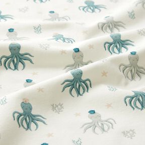 Cotton Jersey happy squids Digital Print – offwhite, 