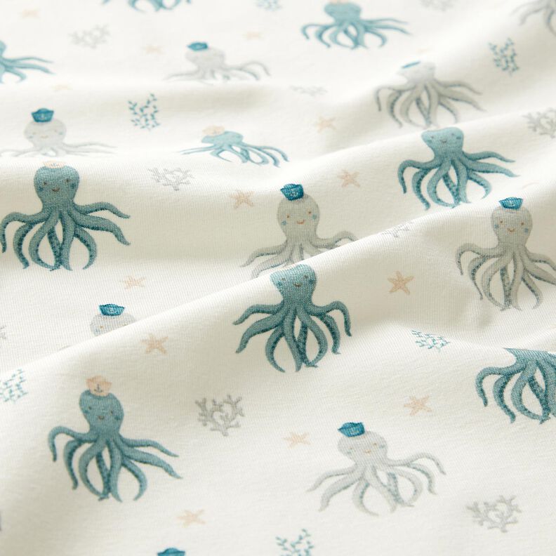 Cotton Jersey happy squids Digital Print – offwhite, image number 2