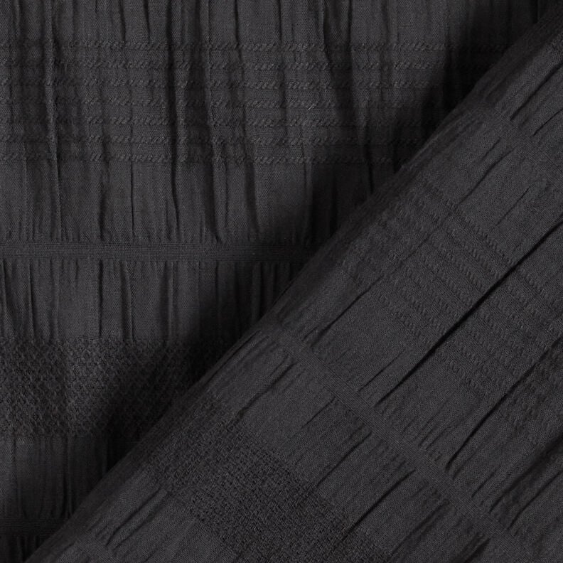 Smocked cotton fabric – black,  image number 5