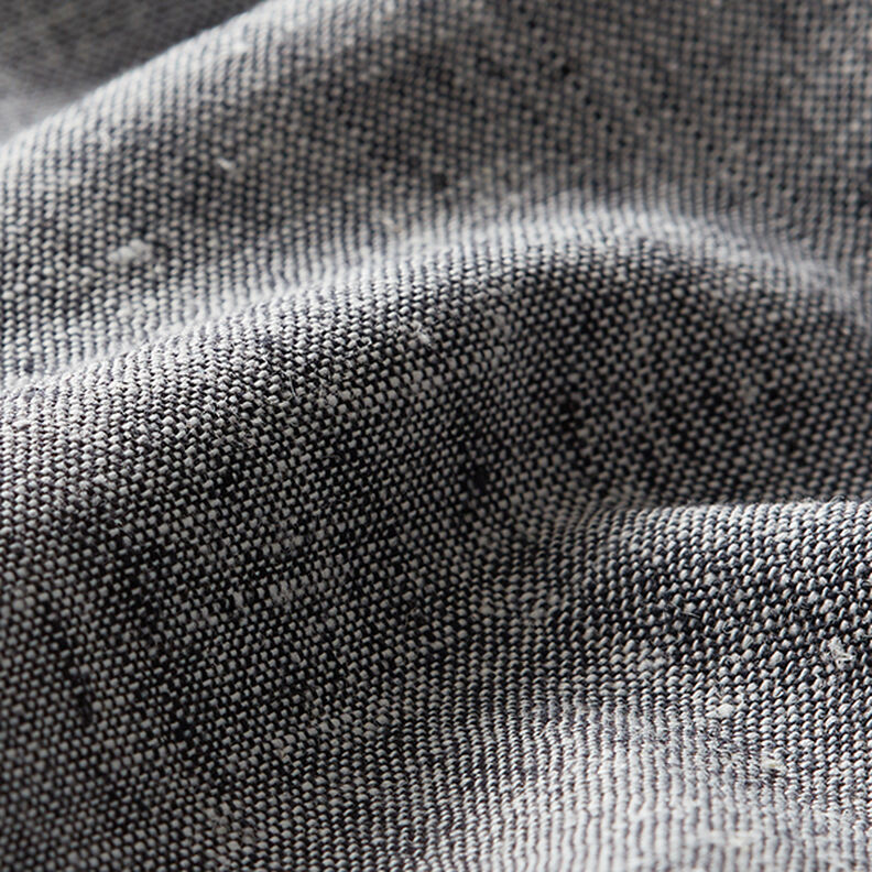Cotton Linen Blend Mottled – black,  image number 2