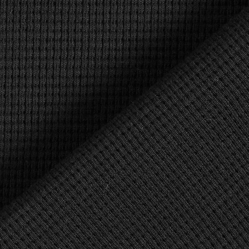 Mini Cotton waffle jersey Plain – black, image number 4