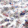 Cotton Cretonne Retro Bikes – white/blue,  thumbnail number 2
