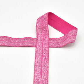 Elastic edging tape (folding elastic) glitter [20 mm] – pink, 