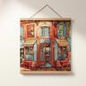 Decorative Panel Tapestry Fabric French bistro – blue/terracotta,  thumbnail number 5
