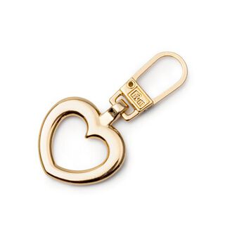 Heart fashion zip [ 40 x 20 x 2 mm ] | Prym – gold metallic, 