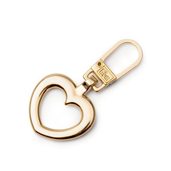 Heart fashion zip [ 40 x 20 x 2 mm ] | Prym – gold metallic,  image number 1