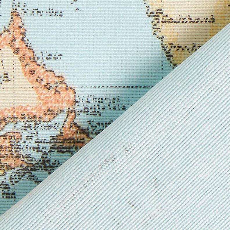 Decor Fabric Ottoman Map Tapestry – baby blue,  image number 3