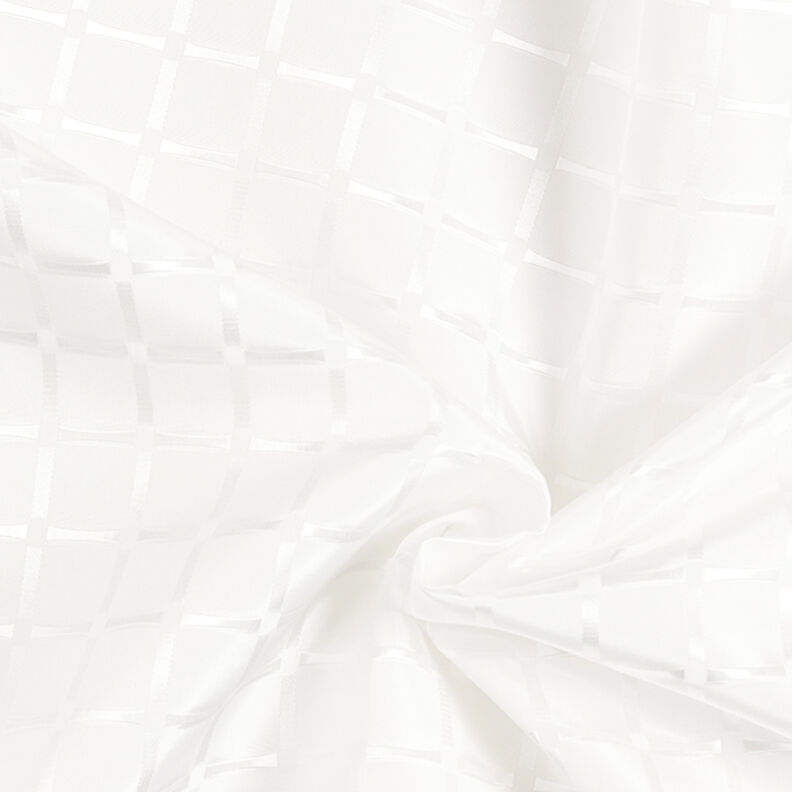 Checked Jacquard Lining Taffeta with Shiny Finish – white,  image number 3