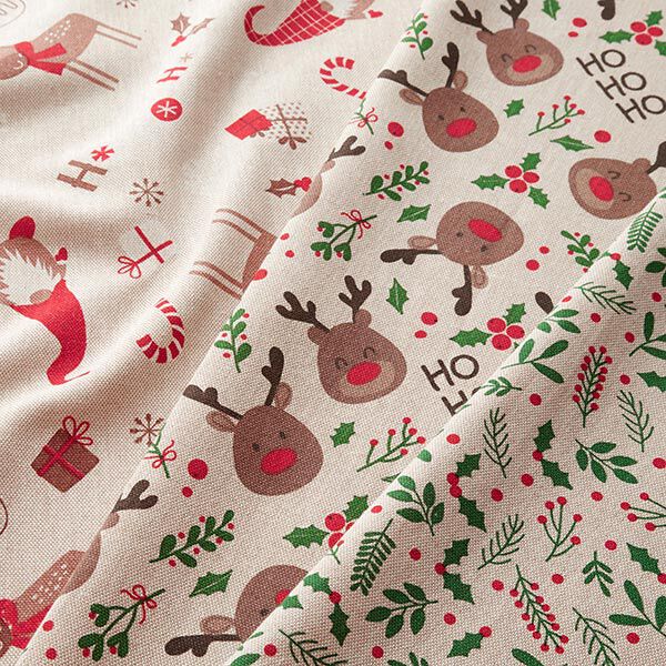 Decor Fabric Half Panama Classic Mistletoe – beige/green, image number 5