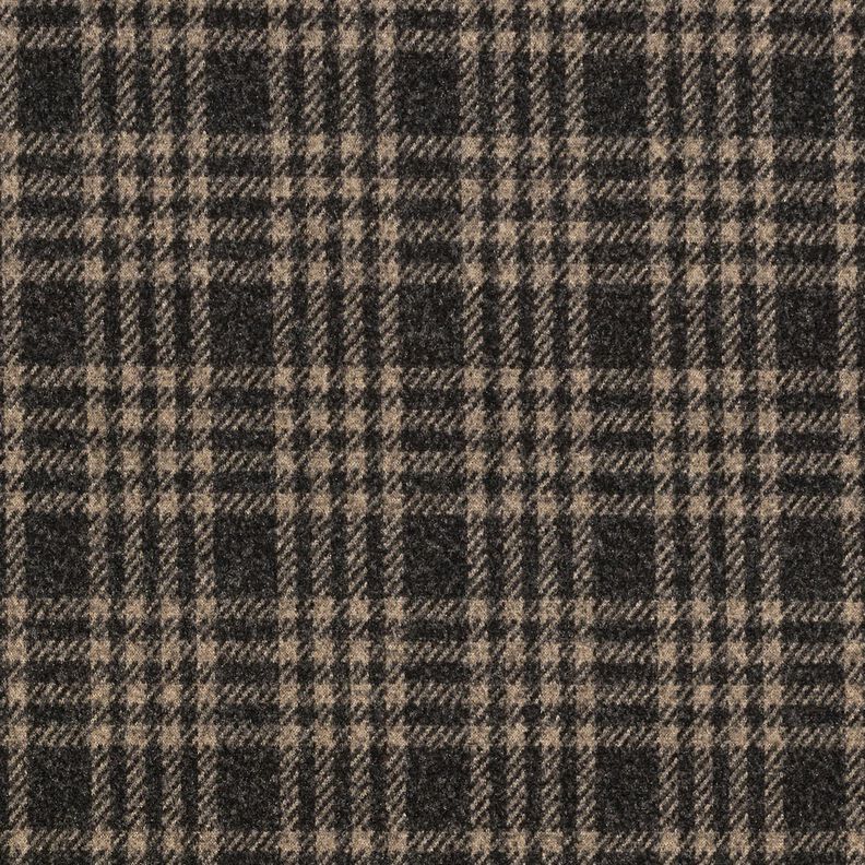 Coating knit stretch check – black/beige,  image number 1