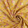 Flowers and gold dots crepe chiffon – curry yellow,  thumbnail number 3