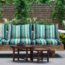 Outdoor Fabric Canvas Blurred Stripes – blue spruce/greige,  thumbnail number 6