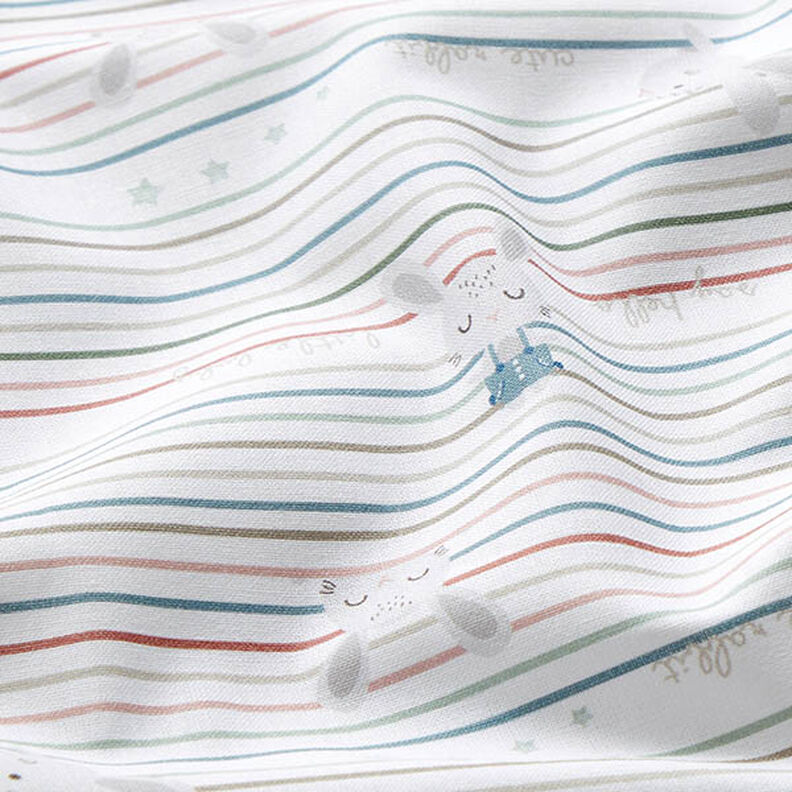 Organic Cotton Poplin baby bunny and stripes – white,  image number 2